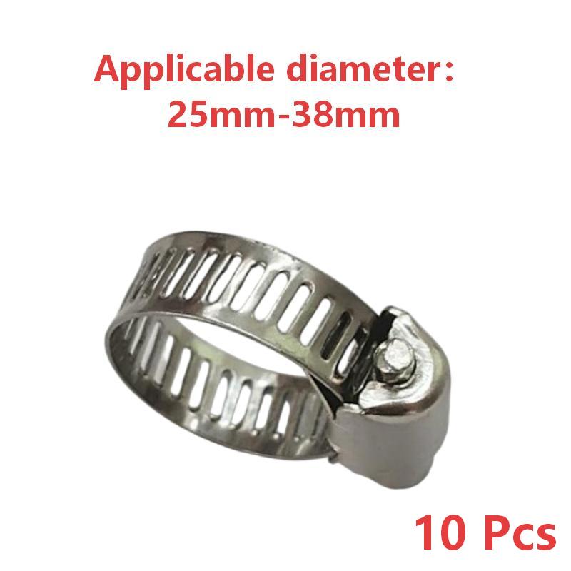 Stainless Steel Hose Clamps 10Pcs Durable Rust Resistant Adjustable Clips for Garden Hose Plumbing Pipeline Fixing DIY Projects