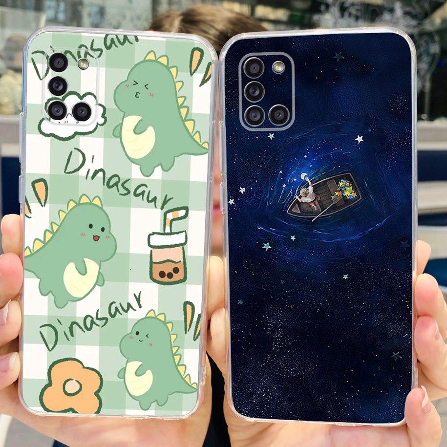 For Samsung A51 Case SM-A515F Flower Cover Fashion Silicone Soft Bumper Clear Funda For Samsung A31 A71 SM-A315F A 51 Phone Case