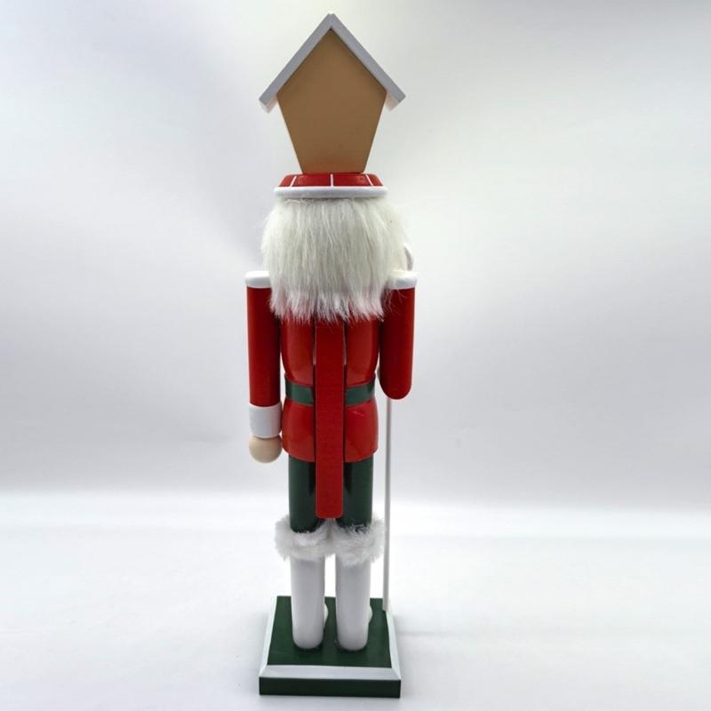 Holiday Nutcrackers Figure Colorful Wood Soldier Puppet with Cookie Family and House Hat Christmas Decorative Ornament