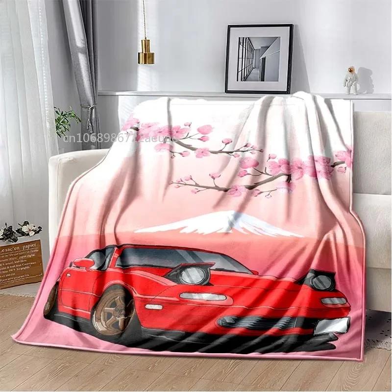 Neon Japanische Kunst Miata Auto Bedruckte Flanelldecke Leicht Warm Plüsch Bett Sofa Stuhl Decke