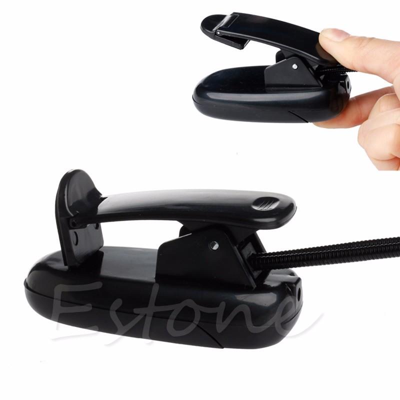Dual for Head LED Clip Book Light Adjustable Reading Lamp Battery Operated Clip-On Reading Light for Kids Desk Bed Headb