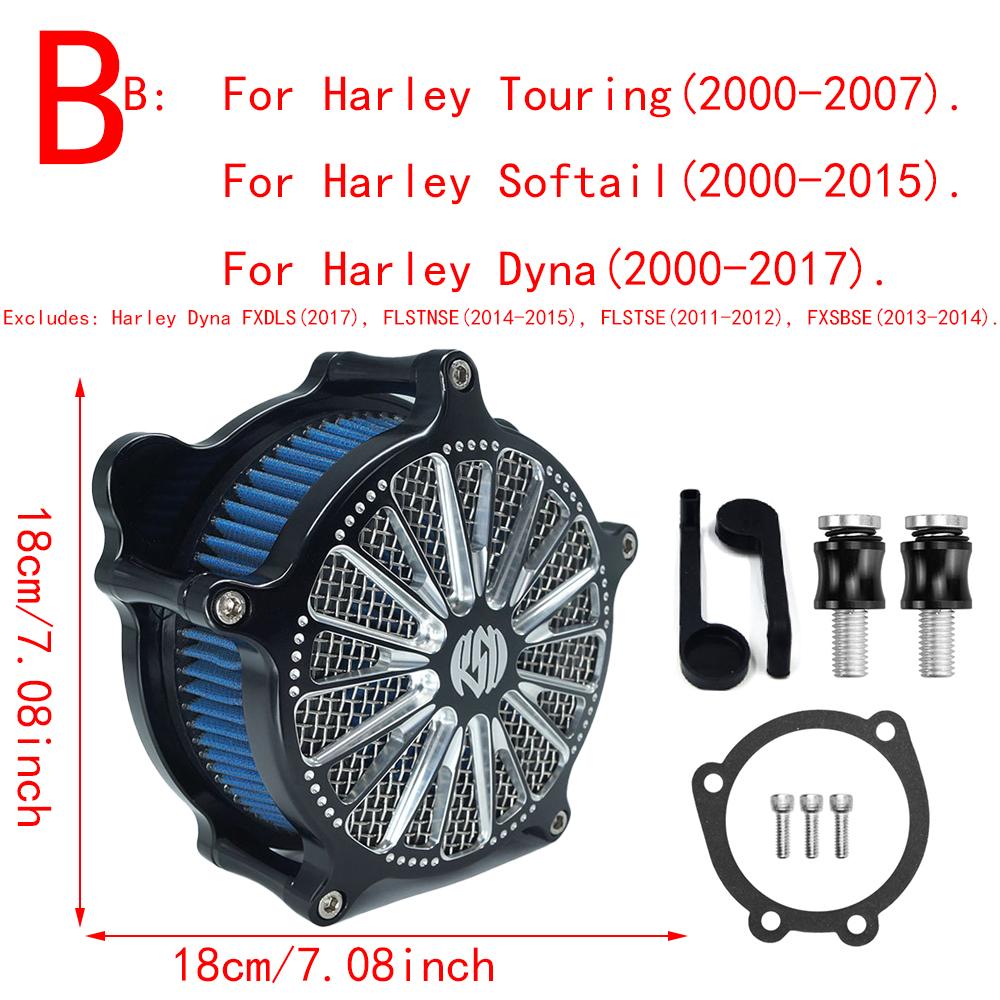 RSD Mar Turbo Venturi Air Cleaner Intake Filter For Harley Sportster XL 883 1200 Dyna FXD FXDB Touring FLHRC FLHTC Softail FXSTB