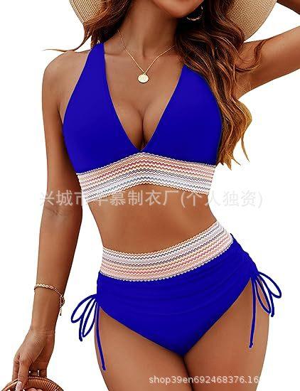 New swimsuit women's split sexy bikini high waist belly cover neck tight explosion