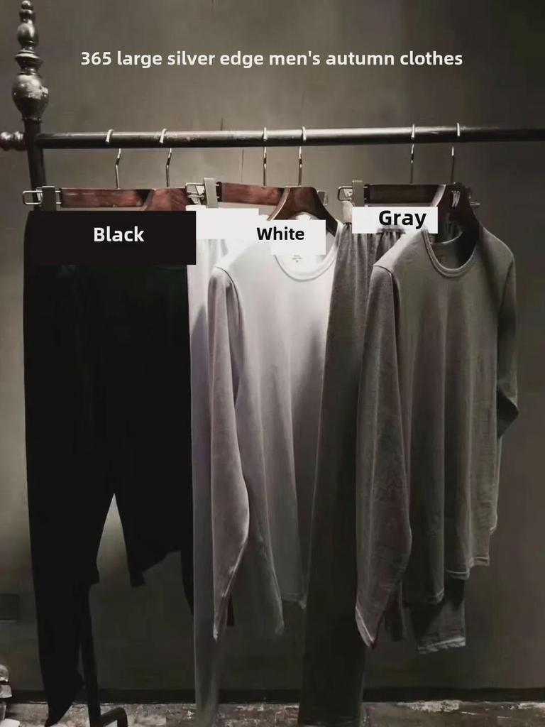 C ont Kind Men's Autumn/Winter Warm Pure Cotton Thin Underwear Set