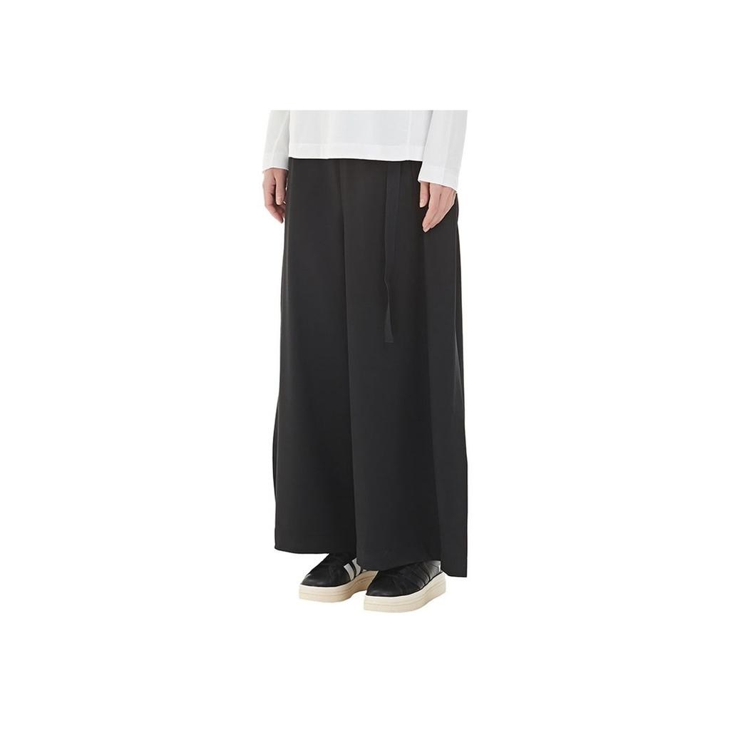 Y-3 Casual Belted Solid Wool Trousers Women Bottoms Black GV2779