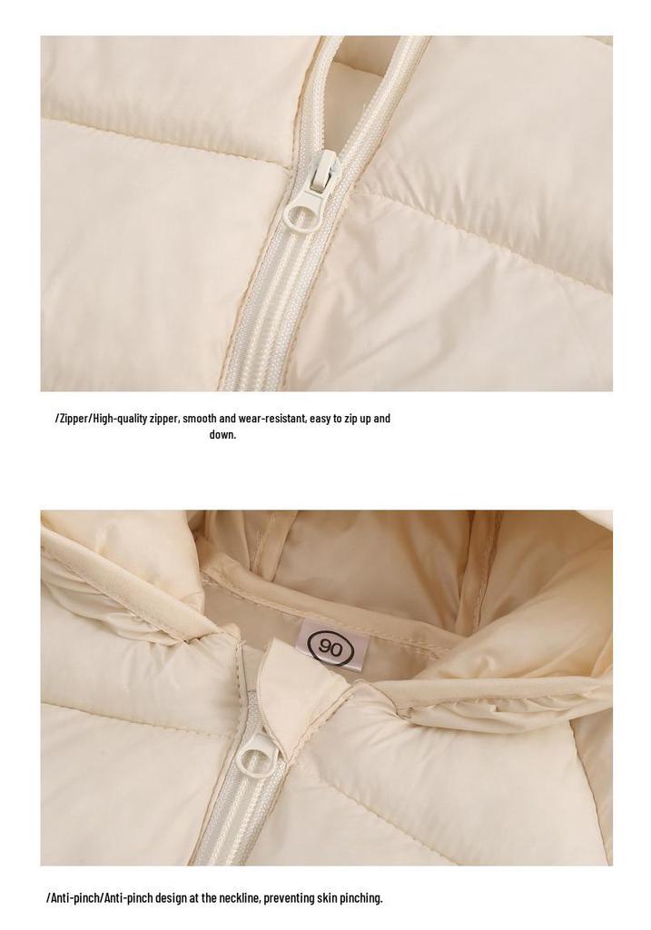Autumn Winter Kids' Hooded Cotton Jacket - Lightweight, Korean Style, Warm Outerwear for Toddlers and Babies