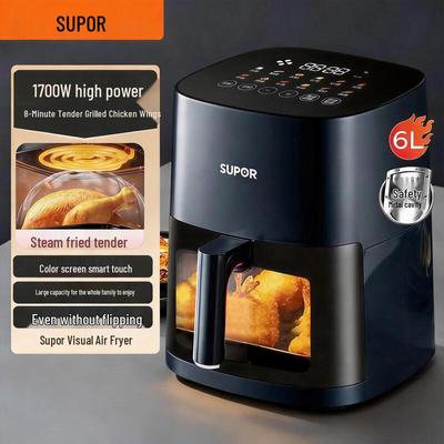 SUPOR 6L Smart Steam Air Fryer with Viewing Window