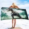 Telo da Spiaggia Dinosauro Asciugamani da Campeggio Acquerello per Ragazzi Bambini Asciugatura Rapida Super Assorbente Morbidissimo Telo da Spiaggia Asciugamano per Piscina
