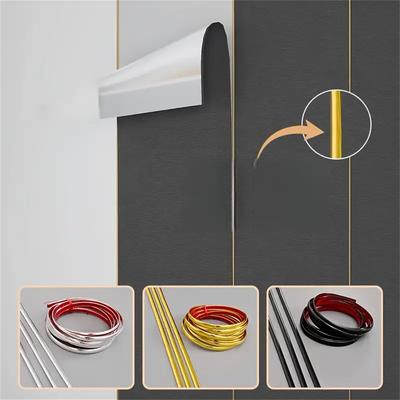 1pc 5mx0.8cm PVC Decorative Edging Strip Tape - Perfect for Wall, Ceiling & Furniture Banding Seamless Wall Corner
