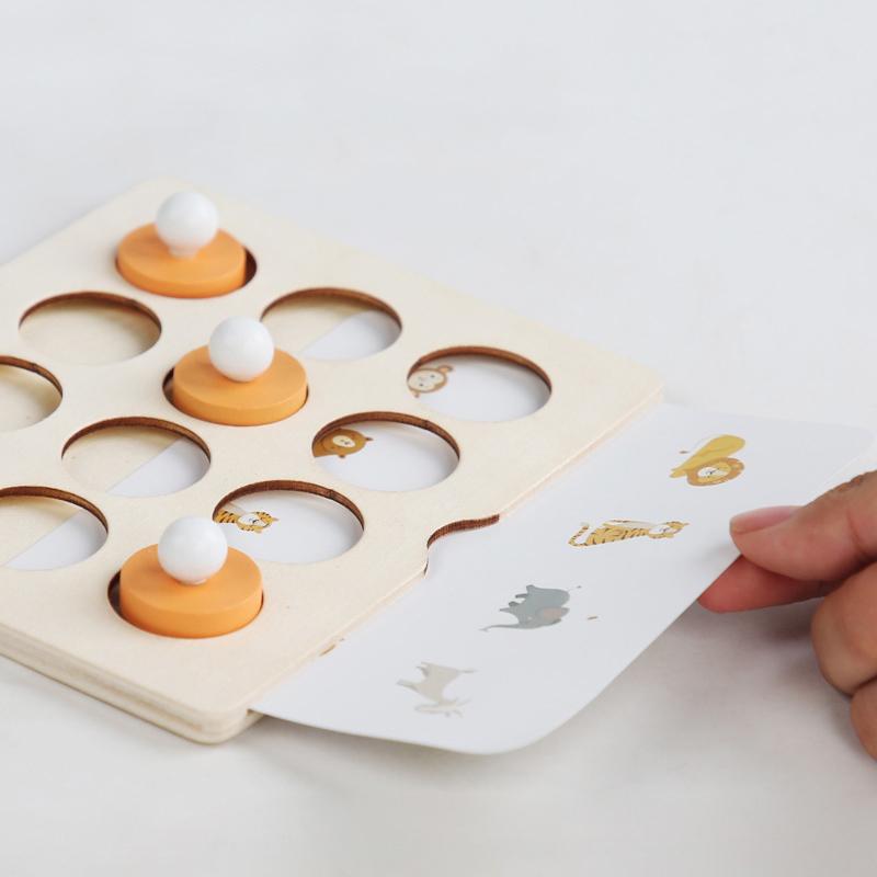 

Montessori Memory Match Chess Game 3D Puzzles Wooden Early Educational Family Party Casual Interaction Game Toy For Children Kid A