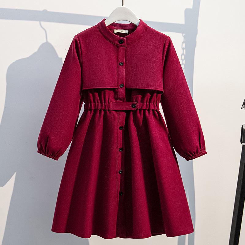 Girls' College Style Long Sleeve Princess Dress for Autumn and Spring