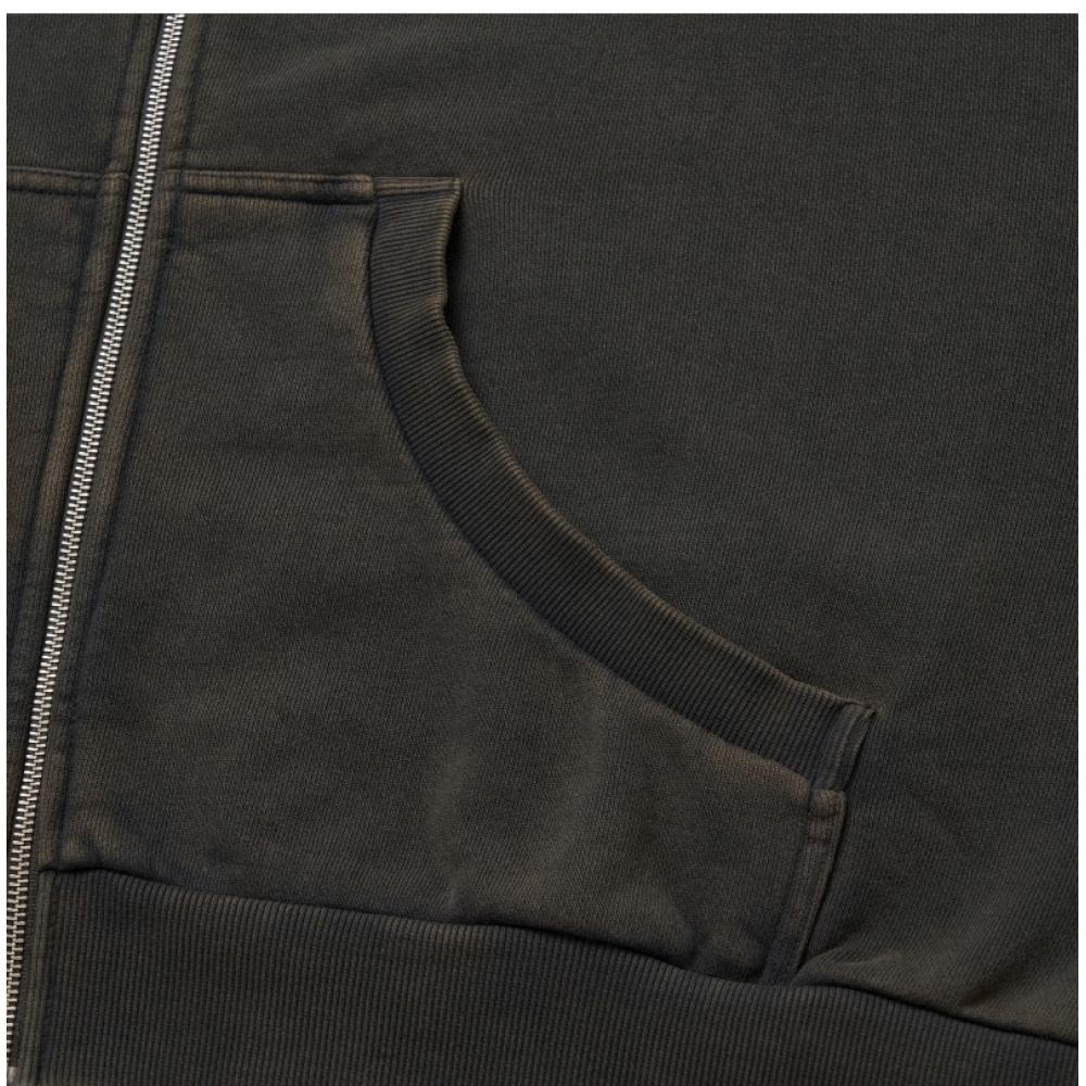 Entire Studio Es2106wb Černá Mikina s Kapucí na Zip s Celoplošným Zipem Těžká Univerzální