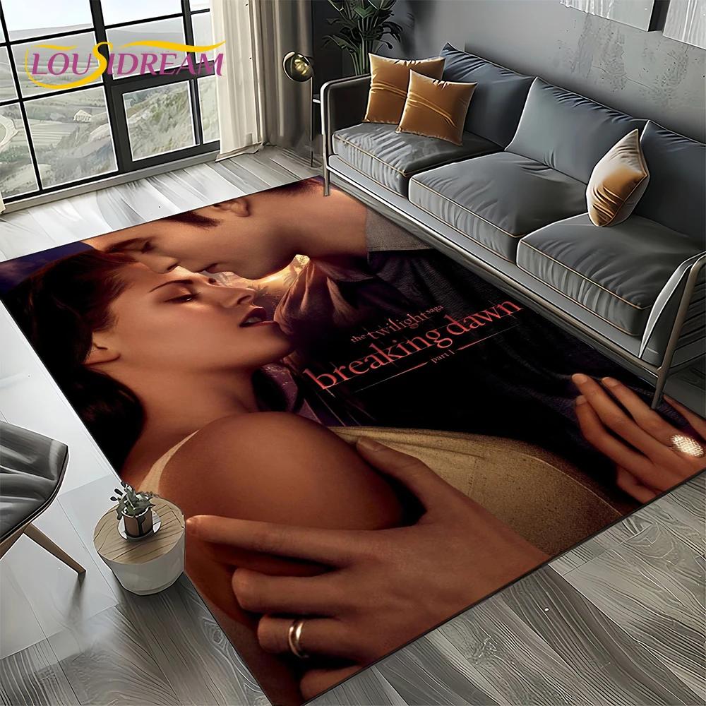 Twilight Saga Serie Edward Bella Film Teppich für Wohnzimmer Schlafzimmer Zuhause Sofa Dekoration, Kinder Teppich Rutschfeste Bodenmatte