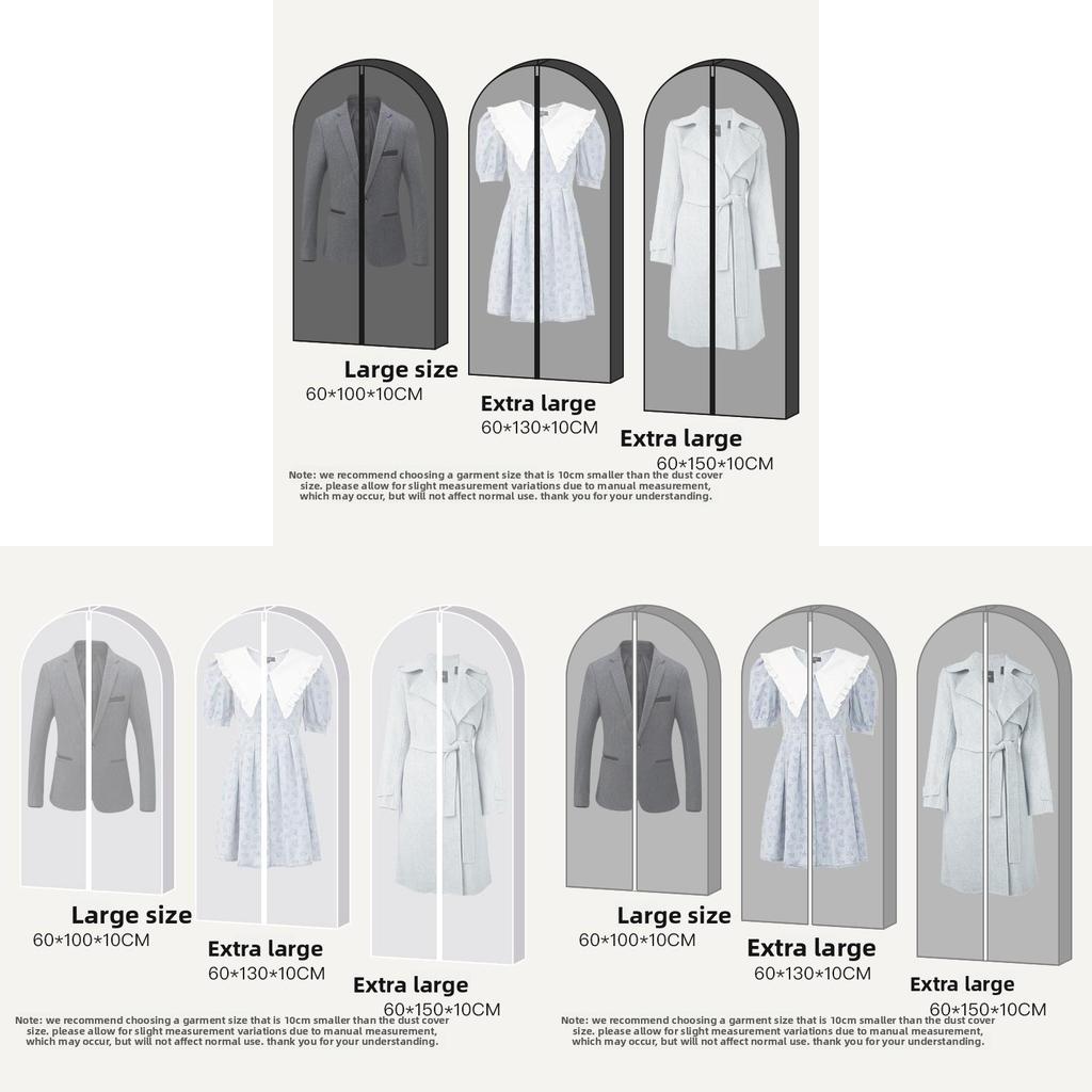 Minimalist Waterproof Garment Dust Cover With Transparent Pvc For Wardrobe Storage