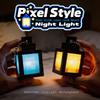 Pixel Style Lantern Night Creative Mc Game Peripheral Backpack Pendant Rechargeable Night Light Bedroom Ornament Office Toys