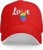 LGBT Pride Love Rainbow Peace Sign Baseball Cap Adjustable Polyester Casual Adult Hat