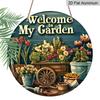 2D Flat Aluminum Rustic-Style “Welcome To My Garden” Wall Art Sign, 7.87 X 7.87 Inches. Perfect for Gardens, Homes, and Outdoor Spaces. An Ideal