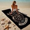 proof beach towel with a Valknut pattern - soft,absorbent,quick-drying,machine washable - perfect for swimming,camping,bathing
