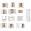 14 Piece Kitchen Set Lyon White Particleboard