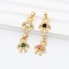 Colorful Diamond Little Bear Copper Pendant Necklace - DIY Jewelry Accessory Clavicle Chain