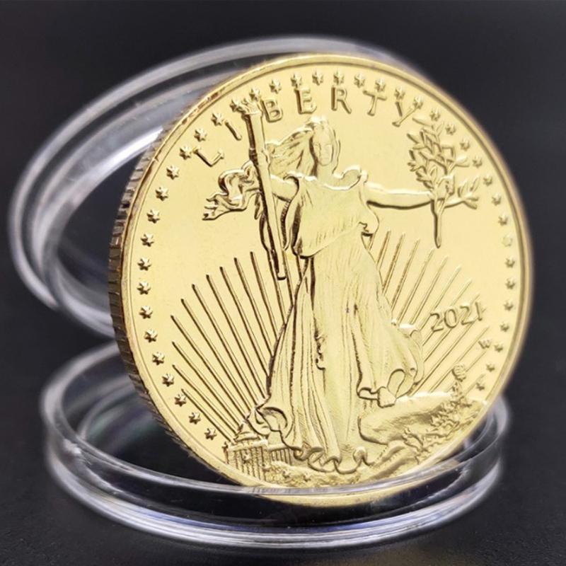 American Liberty Goddess Of Freedom Medal Gold Plated Commemorative Coin