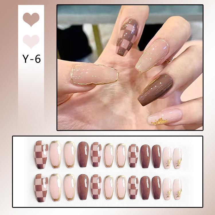 24-Piece French Style Detachable Nail Art Set with Stickers