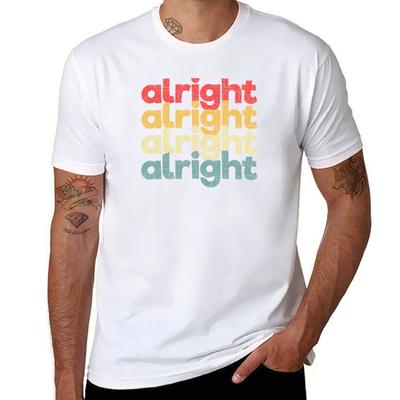 Vintage Alright Repeat Distressed 70s Style Gift TShirt Man T Shirts for Men Casual Funny T Shirts Dark Humor TShirt