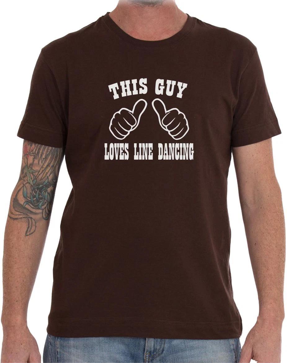 This Guy Loves Line Dancing- Mens Funny T-Shirt - Birthday Fathers Day Gift Idea XL