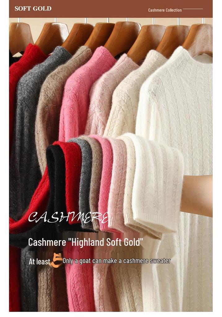 Lekasha Women's Cashmere Half-High Neck Slim-Fit Pullover Sweater for Fall/Winter