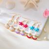 Exaggerated Starfish Stud Earrings Pearl Shell Drop Earrings Rhinestone Dangle Earrings  Party