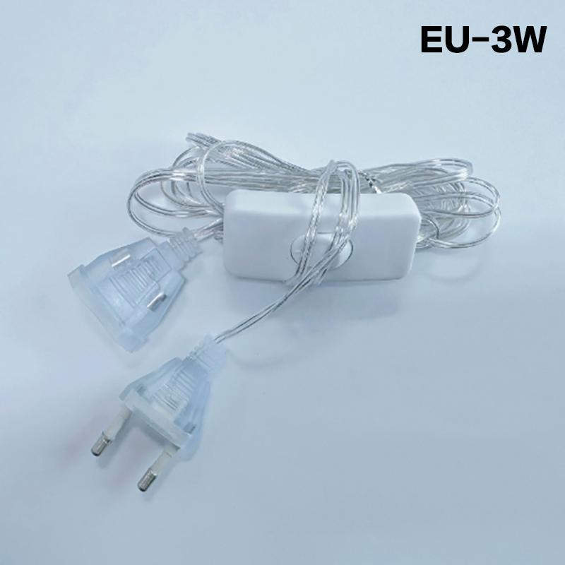 3M/5M EU US Plug Extender Wire Light String Extension Cable Standard Power Extension Cord For Christmas LED String Light