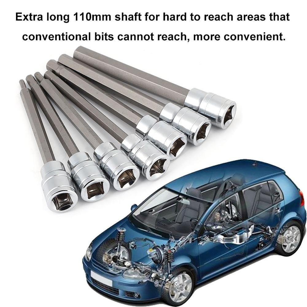 7PCS 3-10mm Metric Hex Bit Socket Set CR-V Steel Metric Hex Socket Set  Motorcycle Repair