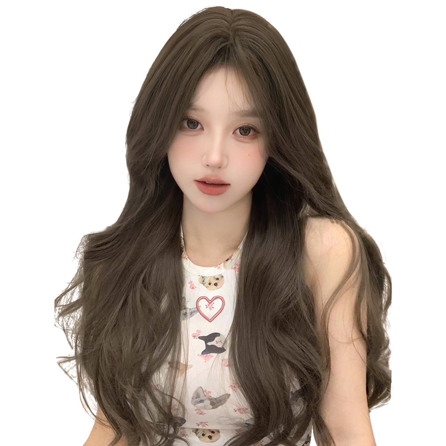 Sofeiyan Long Curly Hair Wig, Center Part, Curly and Wavy, Full Wig, Lolita, Cosplay, Everyday Wear, Natural, Women s, Small Face, Popular, Heat-Resis
