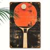 X Inch Retro Aluminum Ping Pong Wall Art Rustproof Metal Decor for Home Bar Cafe Easy To Hang