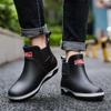 Fashion Rain Shoes Men Waterproof Rain Boots Non-Slip Rubber Boots Shoes Removable Velvet Cover Four Seasons Work Rubber Shoes 2024
