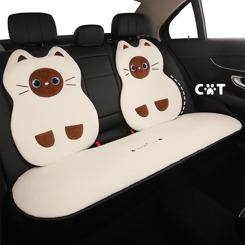Siamese Cat Cartoon Plush Car Seat Cushion for Nissan N6/Tiida/Sylphy/N7/Tanlu/Qashqai