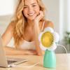 Ventilatore da scrivania a forma di fiore ricaricabile USB, Ventilatore portatile a mano per la casa