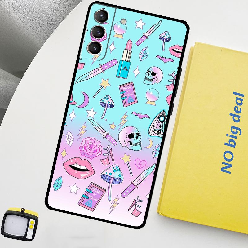 Pastel Goth Witchy Phone Case For Samsung Galaxy S25 Ultra S20 S21 S22 S23 Plus S24 Ultra S9 S10 S25 FE Cover