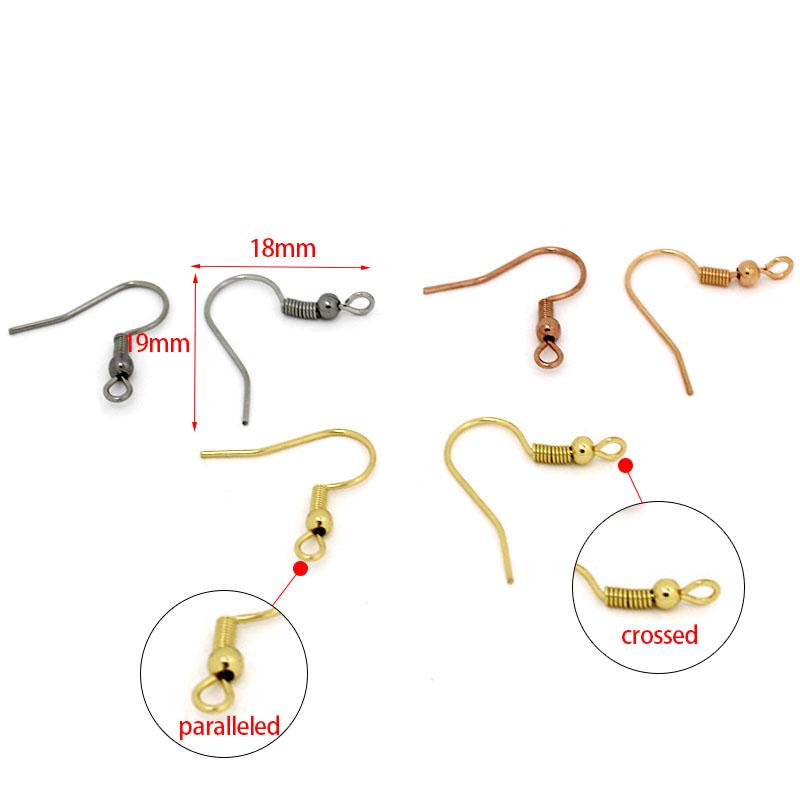 50Pcs Surgical Stainless Steel Hypoallergenic Earring Hooks Fish Ear Wire Gold Color for DIY Jewelry Making Finding Accessories