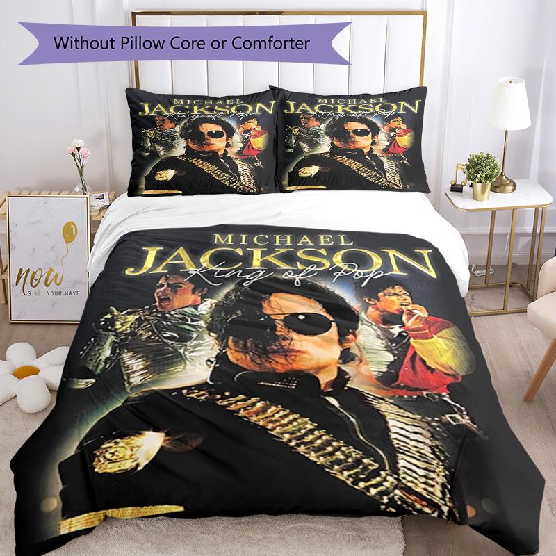 Michael Jackson Bedding Set Breathable Duvet Cover with Pillowcases Decorative Bed Linen for Bedroom Home Decoration Birthday Gift