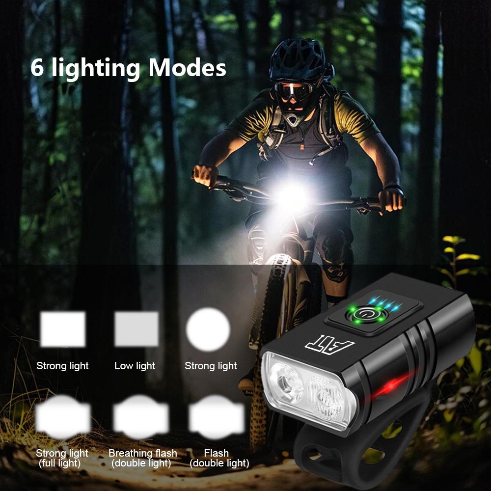 LED Bicycle Front Light TypeC Rechargeable Bicycle Headlight MTB Road Bike Headlamp Easy to Install Cycling Accessories
