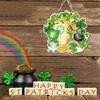 4Pcs Patrick's Day Luck Door Sign Front Door Hanging Sign Paper Plaques Hanging Ornament for Door Wall Decoration