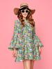 Retro 1970s Hippie Disco Print Women's Dress