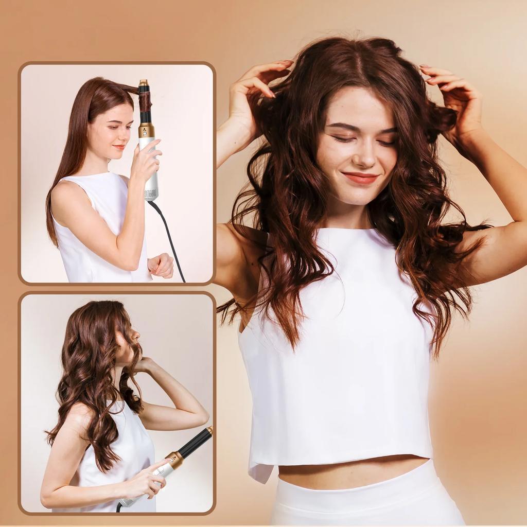 5 In 1 Hot-air Brushes Hairdryer Hair Curler and Straightener  Automatic Hair Suction Multifunctional Styling Tools Hair Dryer