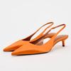 Fashion Pointed Toe Summer Women's High Heeled Sandals Brand Elegant Silk Slingbacks Back Strap Shallow Party Mules Shoes for Ladies