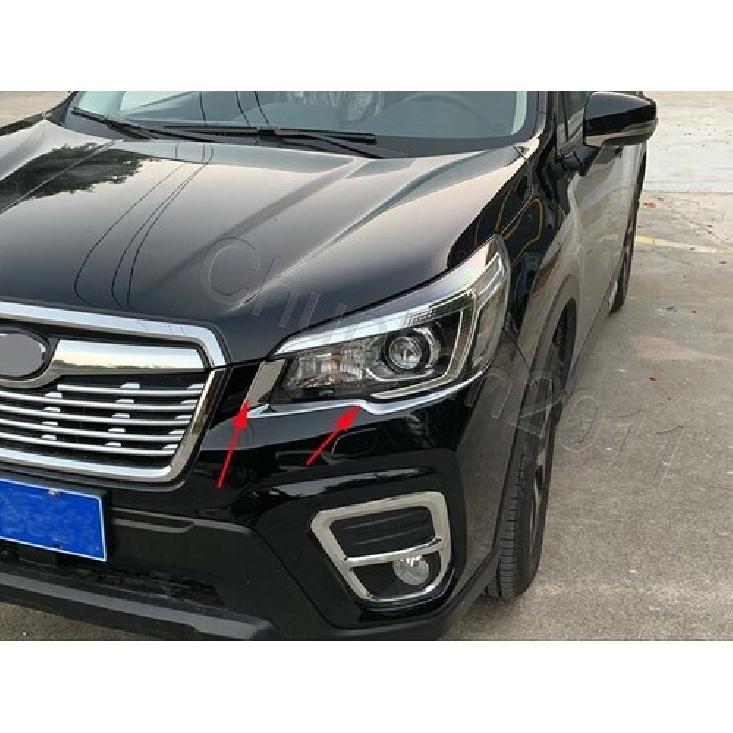 Chrome Eyebrow Head Front Light Cover Trim for - Subaru Forester ABS