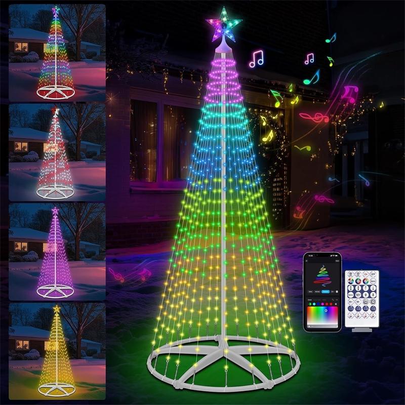 Christmas Trees LED Lights USB Plug App Controlled Multicolor Cozy Holiday Decor For Home Party For Teens Couples