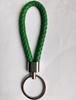 Woven Leather Cord Metal Keychain Pendant