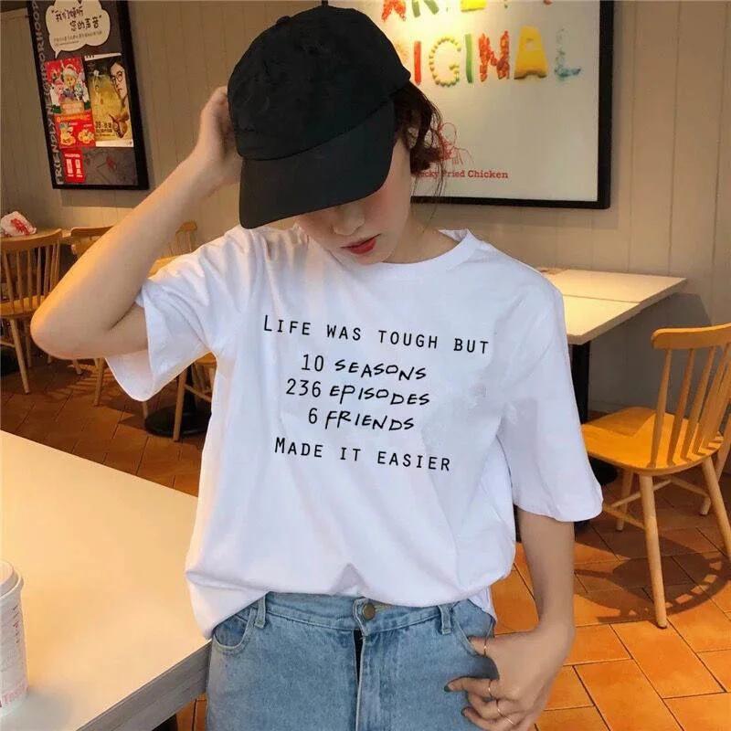 friends tv show t shirt Clothing 2026 korean tshirt 90s women female top tee shirts Graphic t-shirt Girl kawaii summer Korean