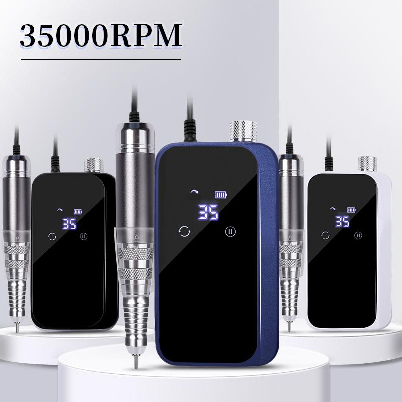 

Профессиональный токарный станок для ногтей, фреза для маникюра, электрическая шлифовальная машинка для ногтей, полировщик для ногтей, пилка, 35000 об/мин, гель